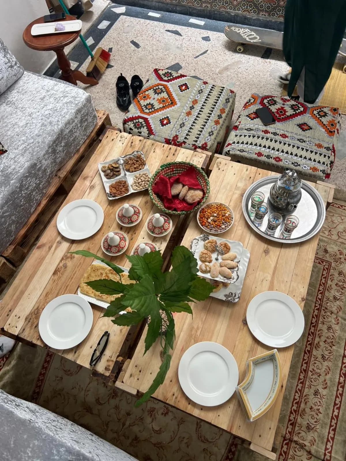 A Moroccan breakfast spread at Humble
