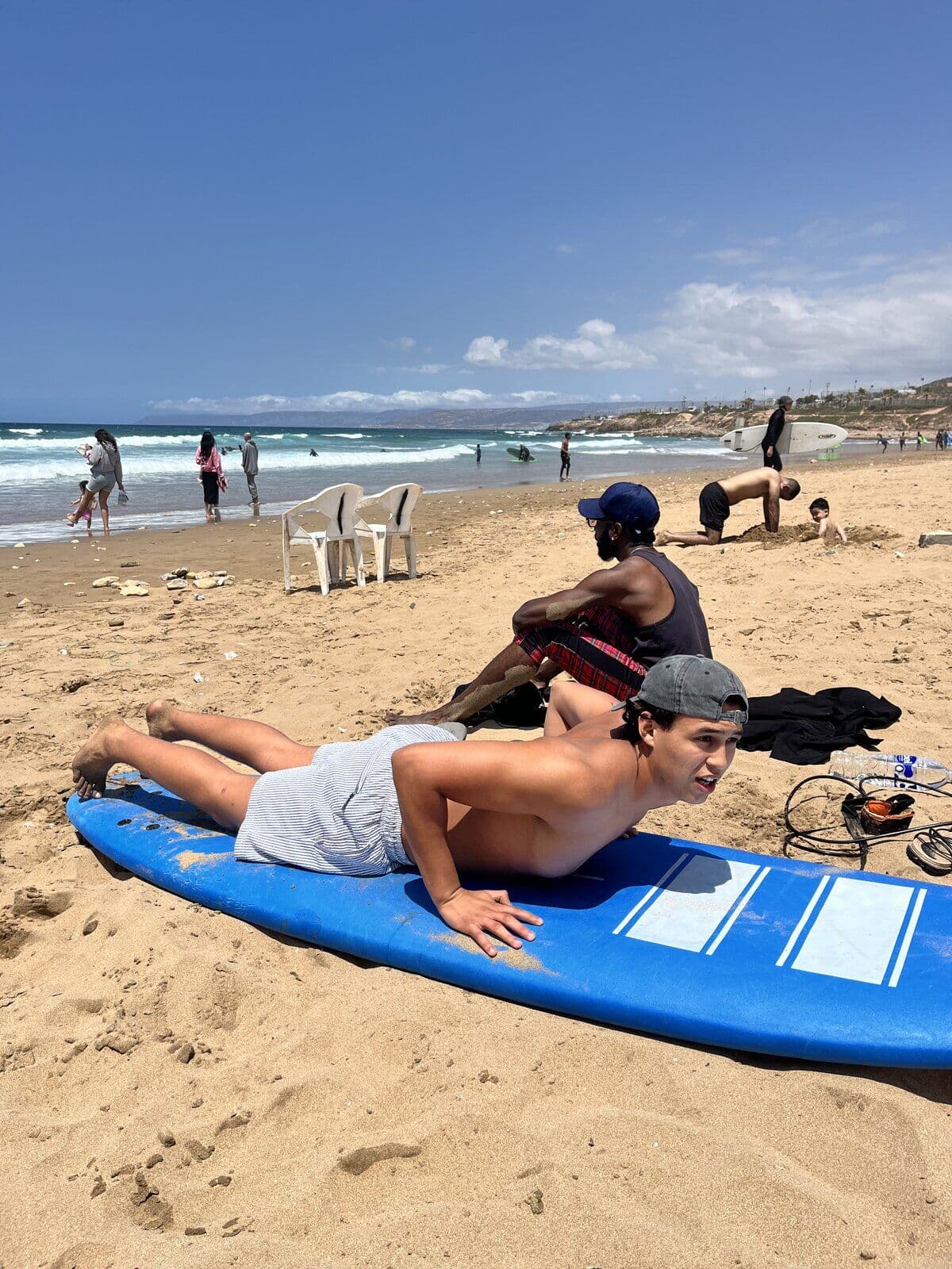 A surf lesson on Anza beach